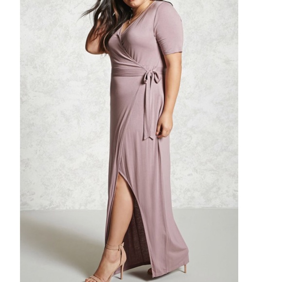 lavender maxi wrap dress